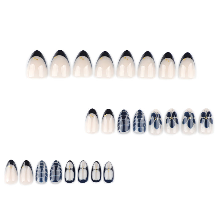 Artful nail art in elegant stiletto design with floral accents Stornfield