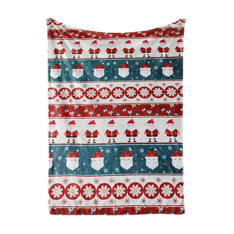 Festive Holiday-Themed Plush Fleece Blanket