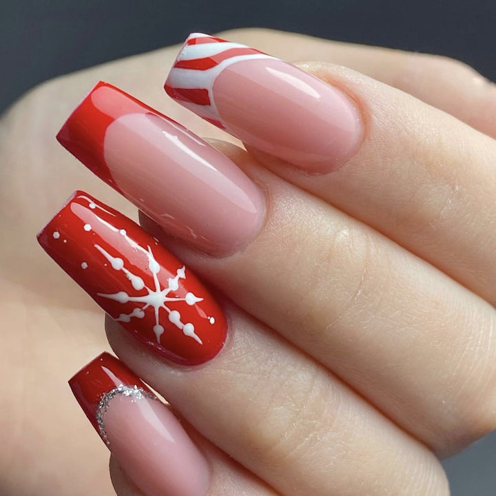 Seasonal Holiday-Themed Acrylic Nail Art Extensions Stornfield