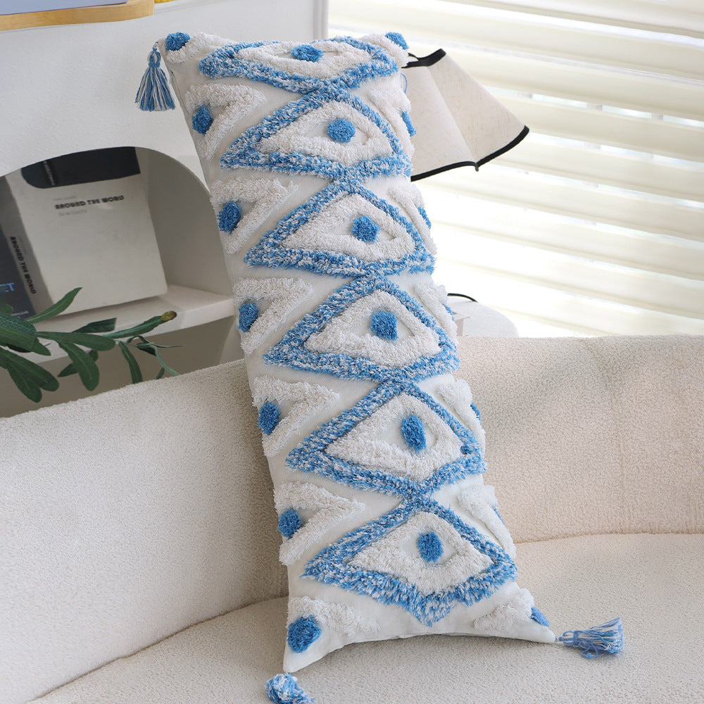 Decorative cushion with geometric pattern