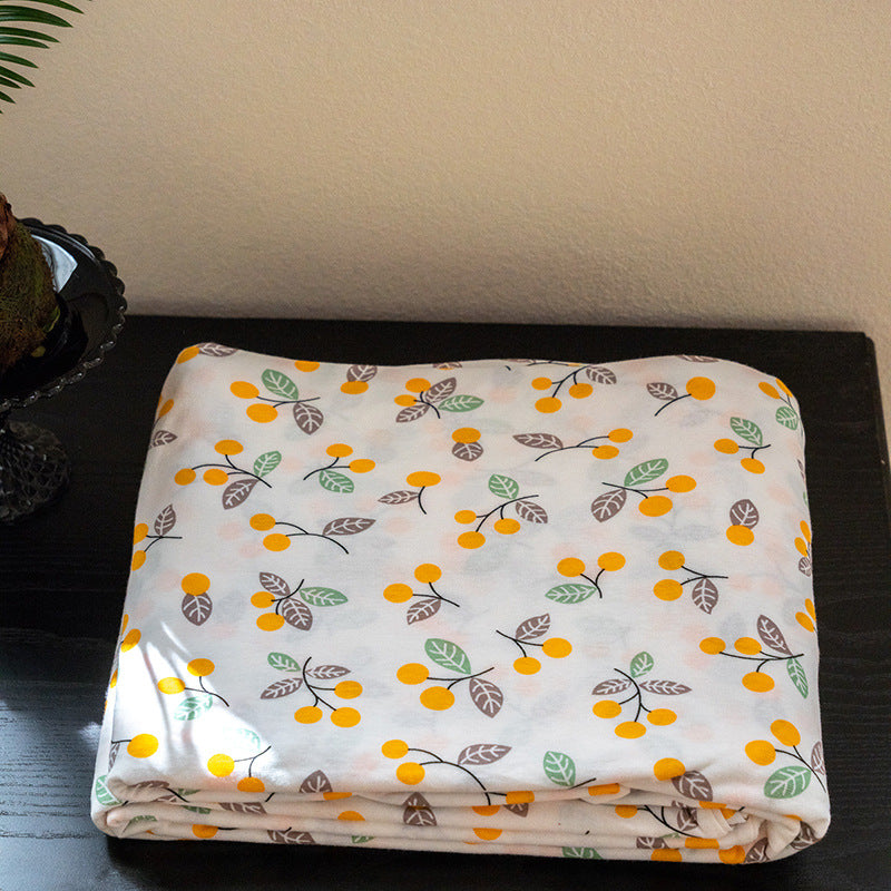Organic Cotton Muslin Swaddle Blanket with Playful Cartoon Print