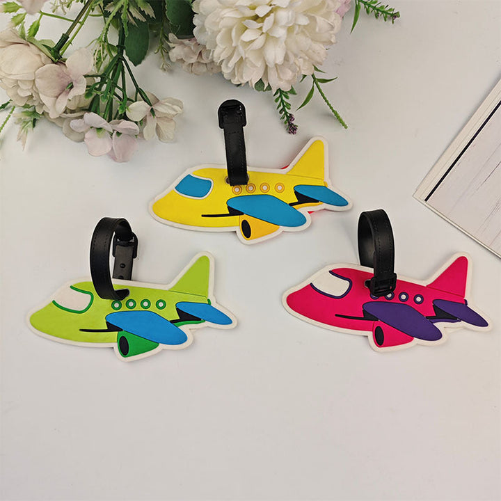 playful silicone airplane luggage tag with adjustable buckle strap Stornfield