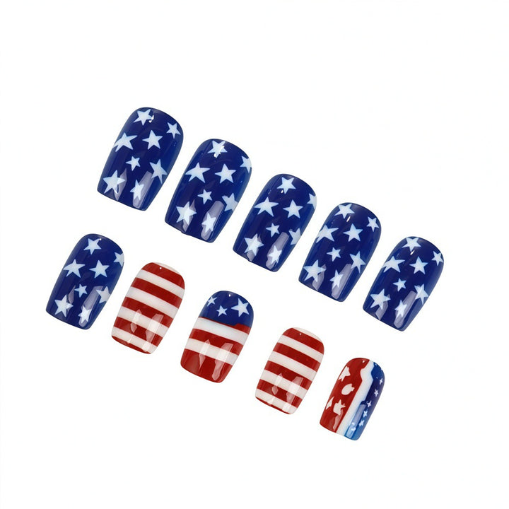 Creative artistic nails in patriotic design Stornfield