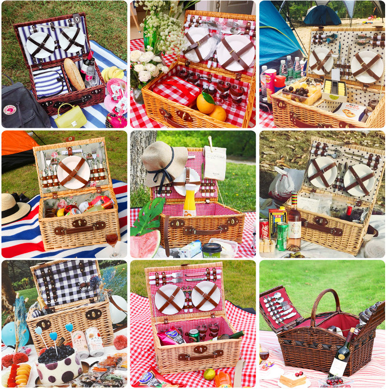 Women's picnic basket with integrated cutlery set and cooling compartment Stornfield