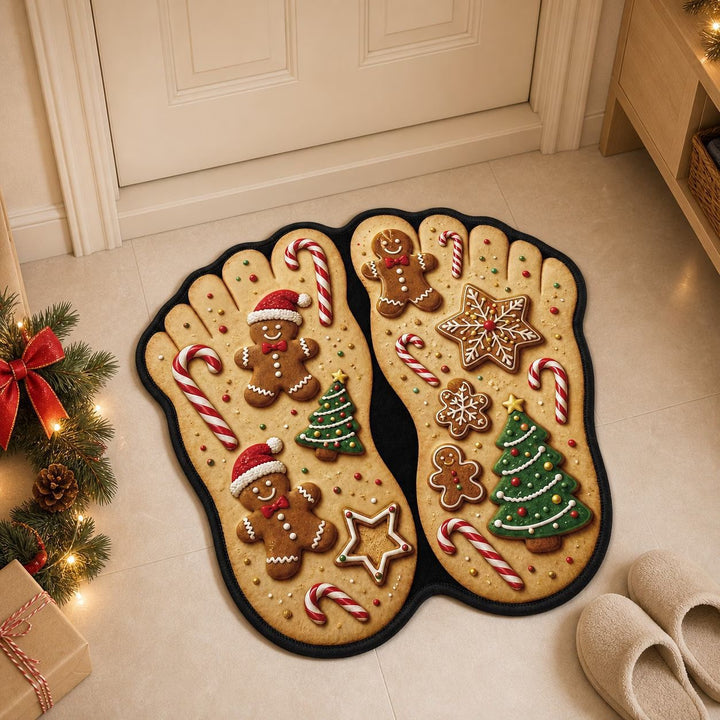 Gingerbread-Themed Decorative Bath Mat