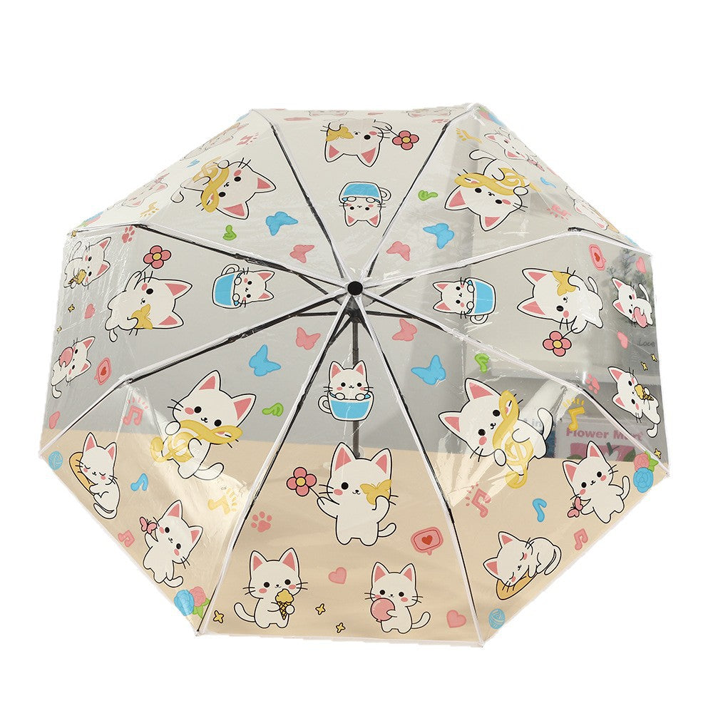Women's transparent zipper pouch with cute cat designs Stornfield