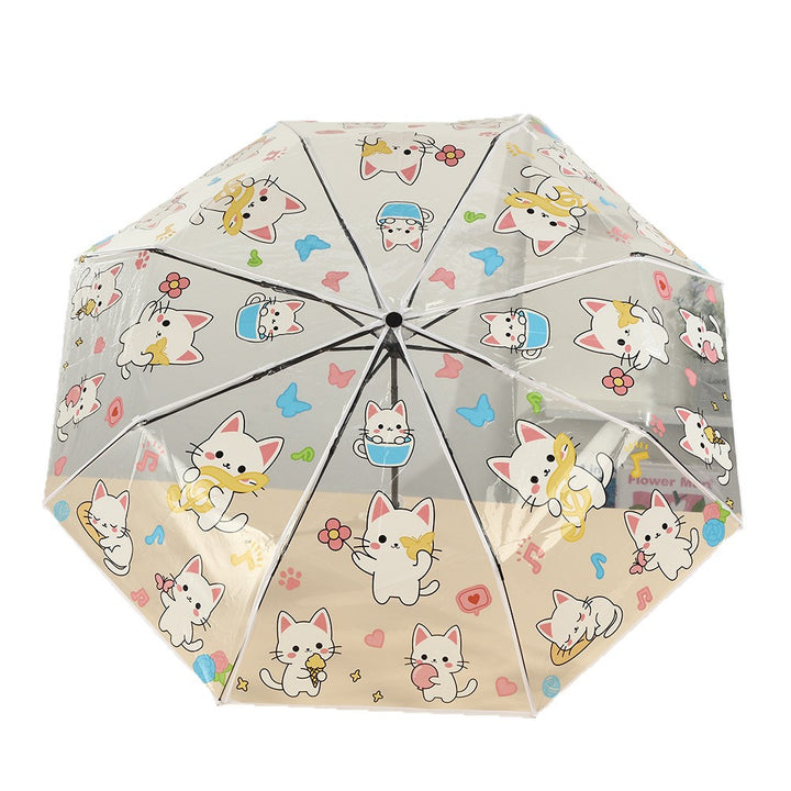 Women's transparent zipper pouch with cute cat designs Stornfield