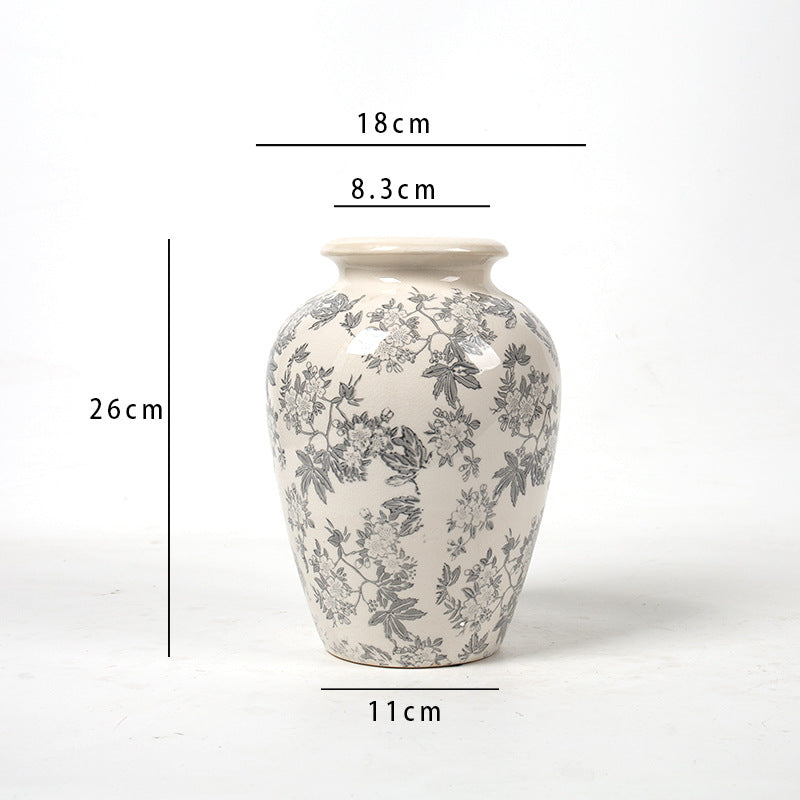 Elegant floral ceramic carafe Stornfield