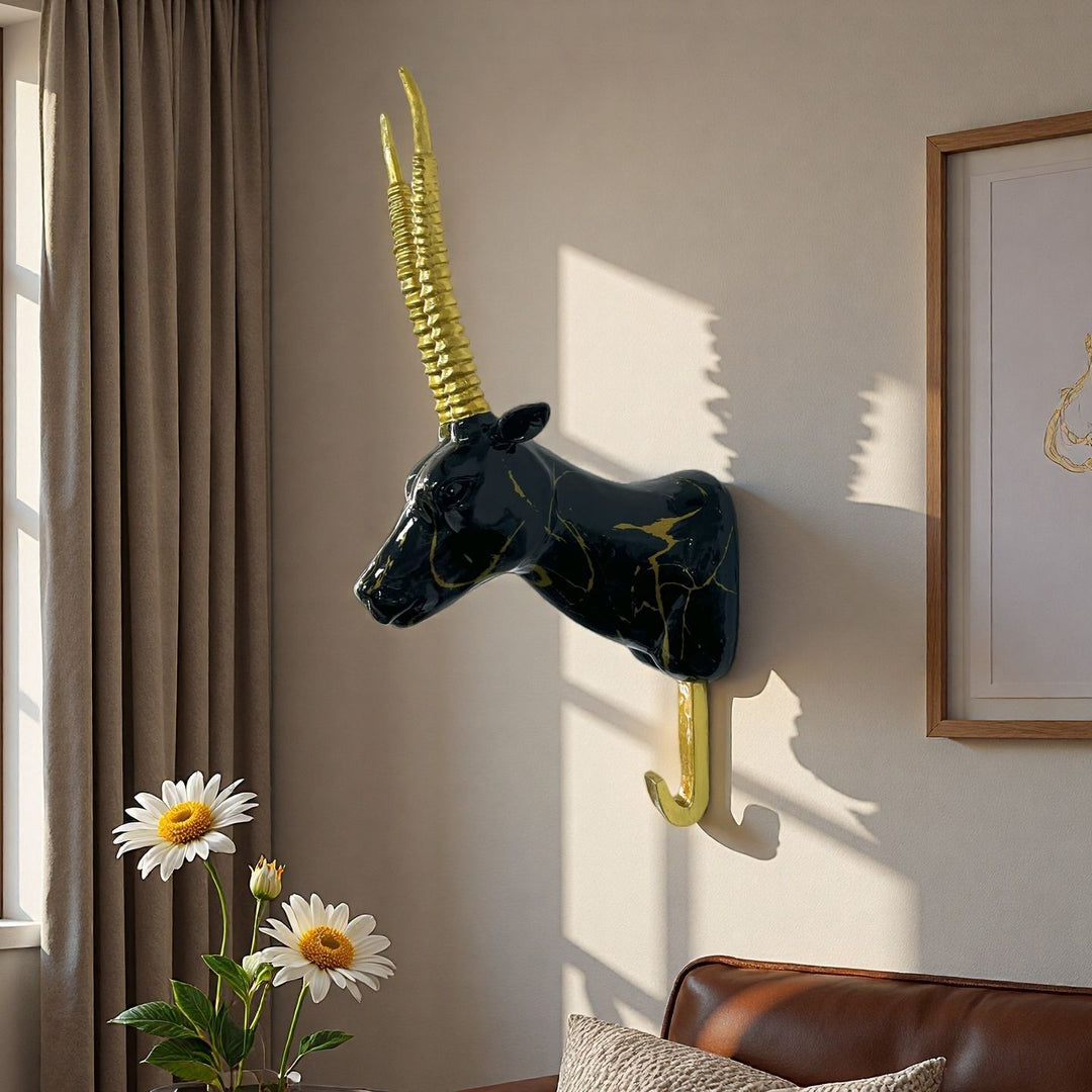 Wall hooks in the shape of a stylized unicorn Stornfield