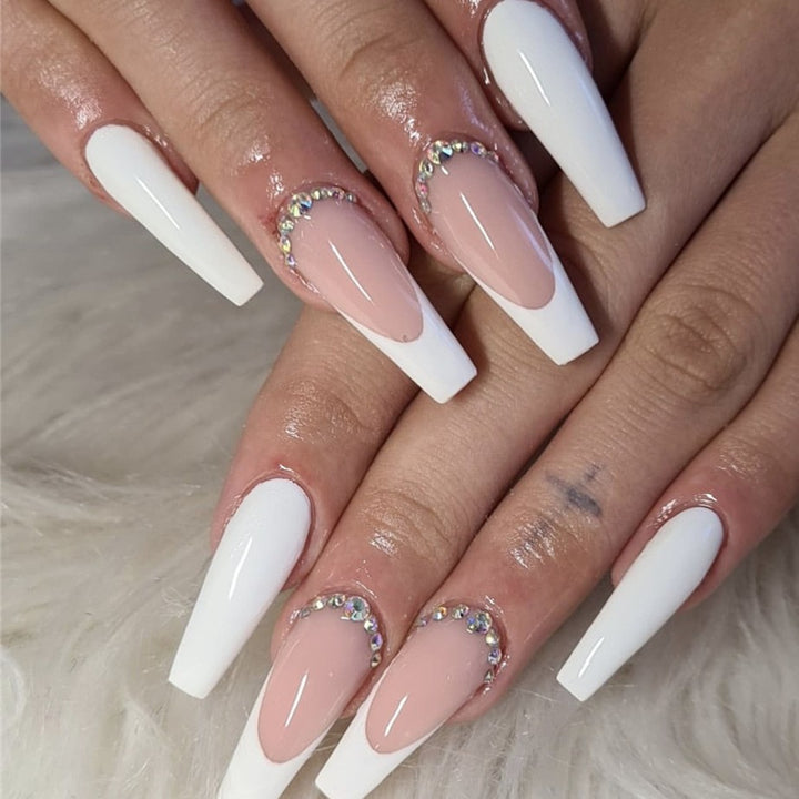 Luxury Long Stiletto Press-On Nails with Rhinestone Accents Stornfield