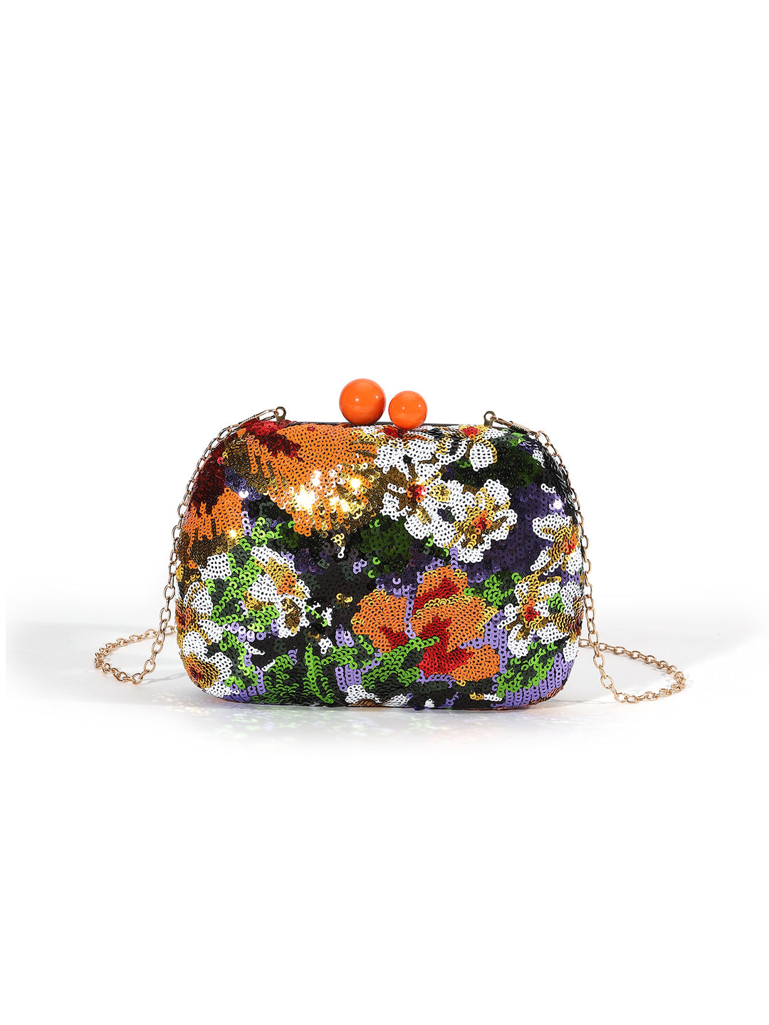 Sequin Floral Clutch