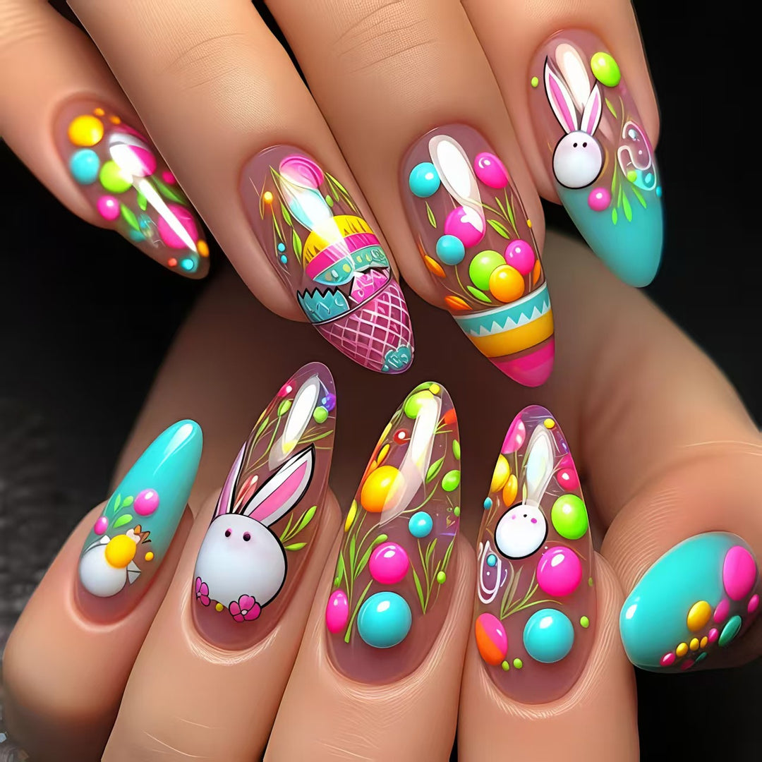 Artificial nails with cheerful Easter design Stornfield