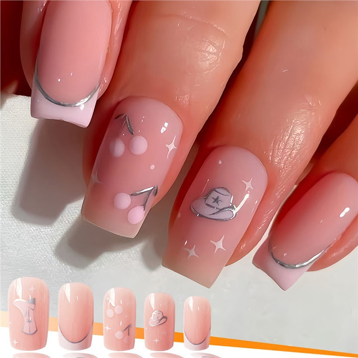 Artistic Press-On Nail Art with Unique Illustrations Stornfield