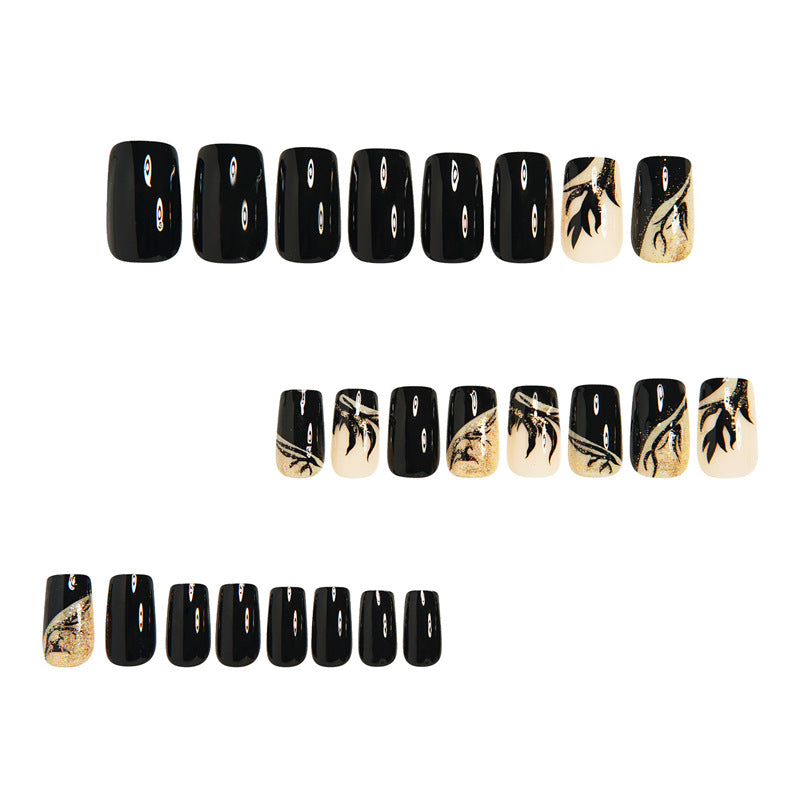 Glamorous Artistic Press-On Nails with Elegant Design Stornfield