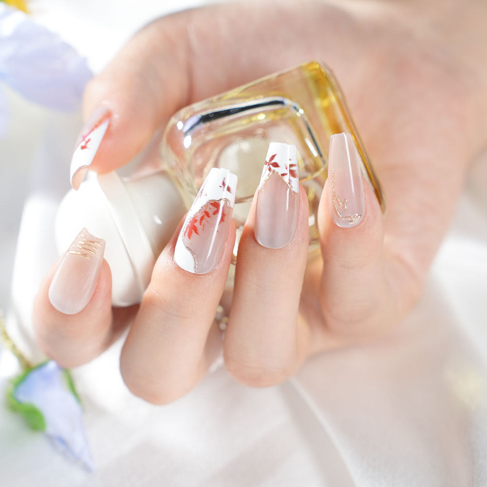Elegant Floral Press-On Nail Design Stornfield