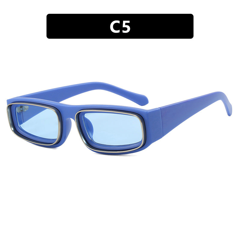 Ladies trendy rectangular sunglasses with elegant color play Stornfield