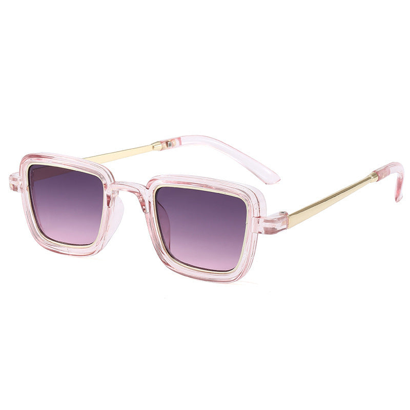 Women's square sunglasses with transparent frame and gold accents Stornfield