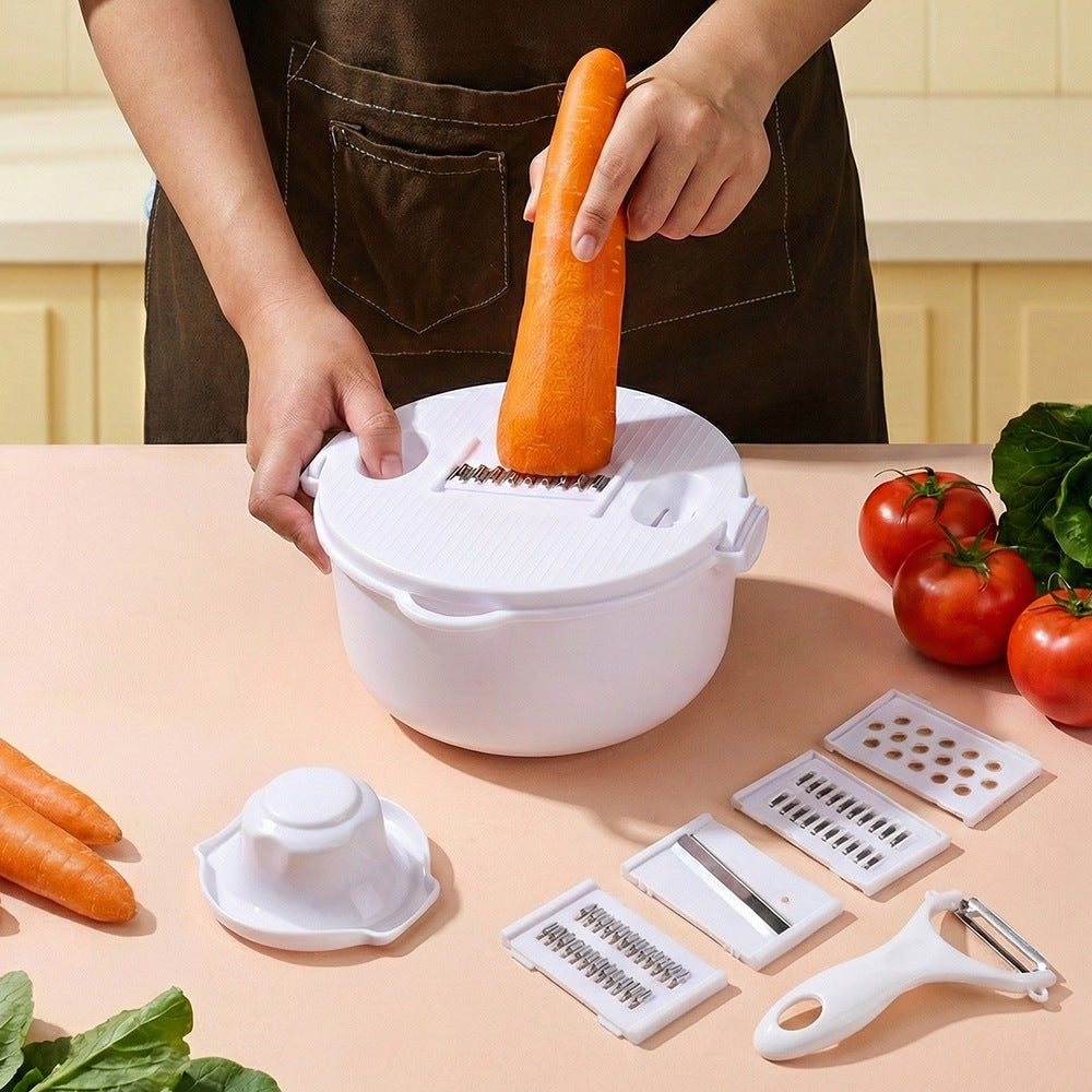 Multifunctional vegetable slicer with integrated cutting attachments Stornfield
