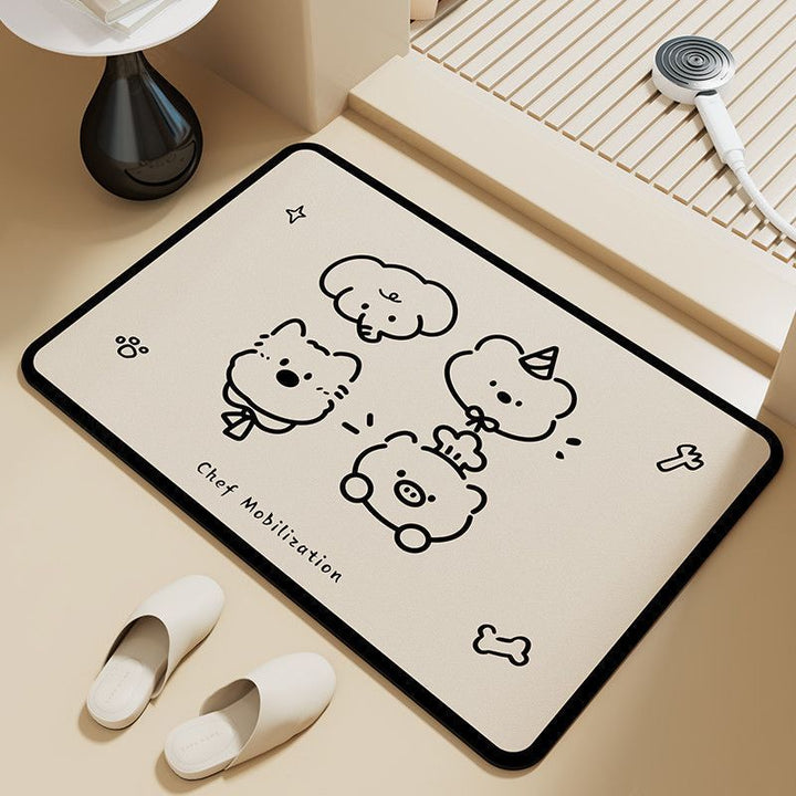 3D Butterfly Pattern Bath Mat