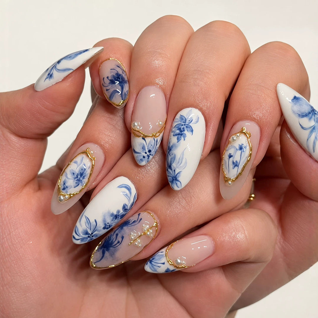 Floral Design Acrylic Nail Enhancements Stornfield