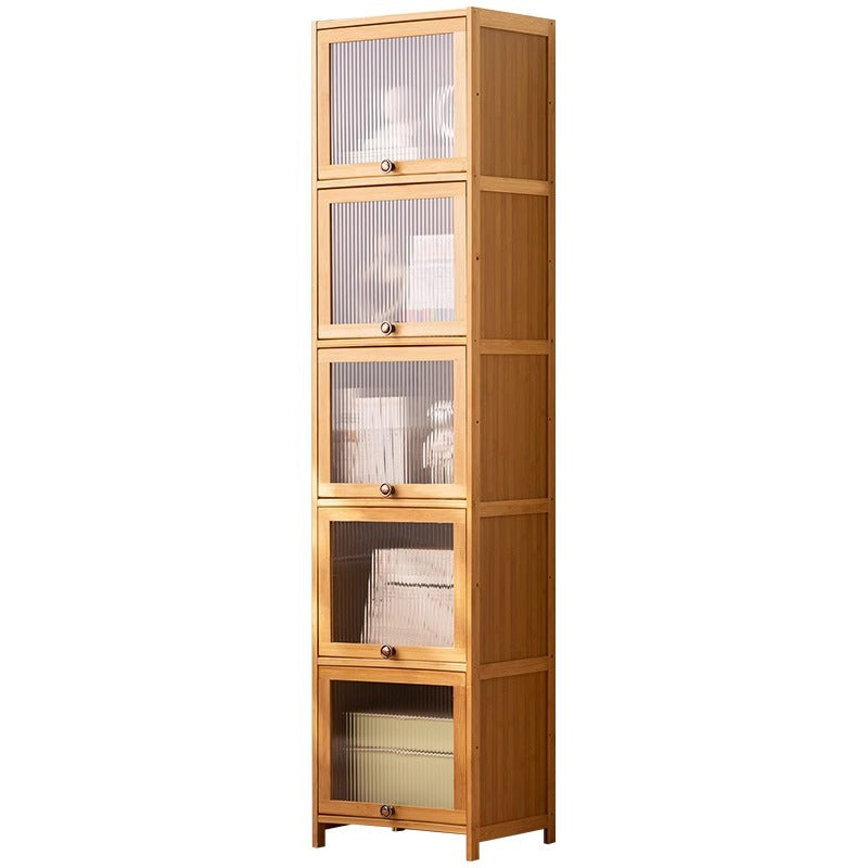 Wood showcase with clear glass and adjustable shelves Stornfield