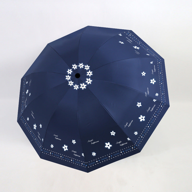 Women's Folding Umbrella with Floral Patterns and UV Protection Stornfield