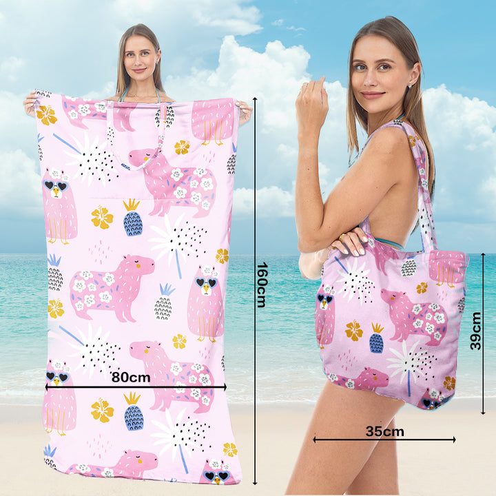Beach towel with integrated carrying bag Stornfield