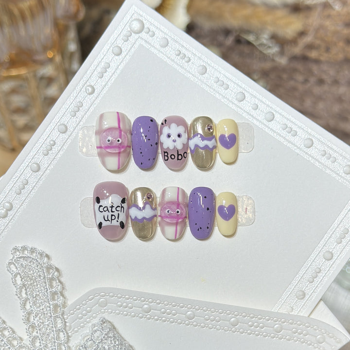 Themed Press-On Nail Art Set with Hello Kitty Designs Stornfield