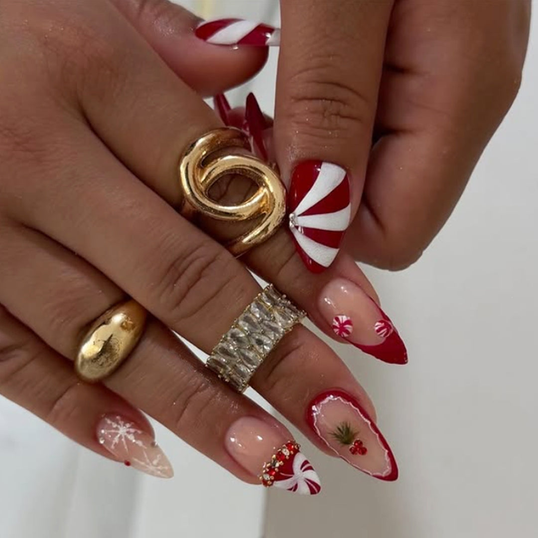 Festive artificial nails with Christmas motifs Stornfield