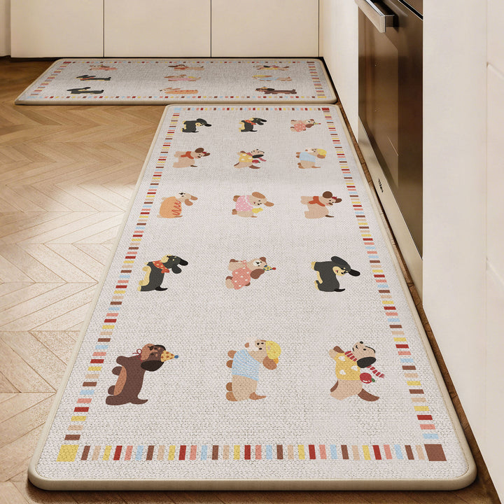 Cute Dog-Themed Anti-Fatigue Kitchen Mat
