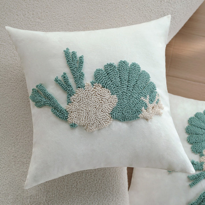 Elegant decorative pillow with coral-shaped design