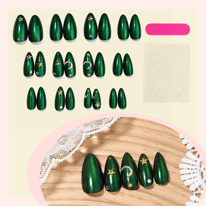 Shiny Artificial Nail Set with Stars and Moons Stornfield