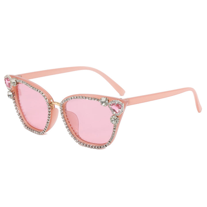 Women's Cat Eye Sunglasses with Sparkling Crystal Decorations Stornfield