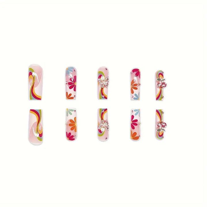 Vibrant Artistic Press-On Nail Set Stornfield