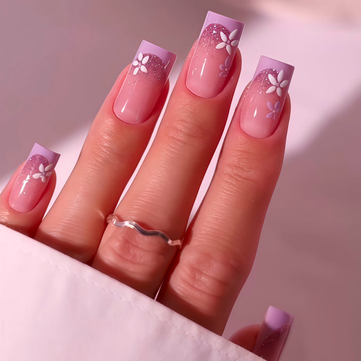 Floral Ombre Press-On Nails Stornfield
