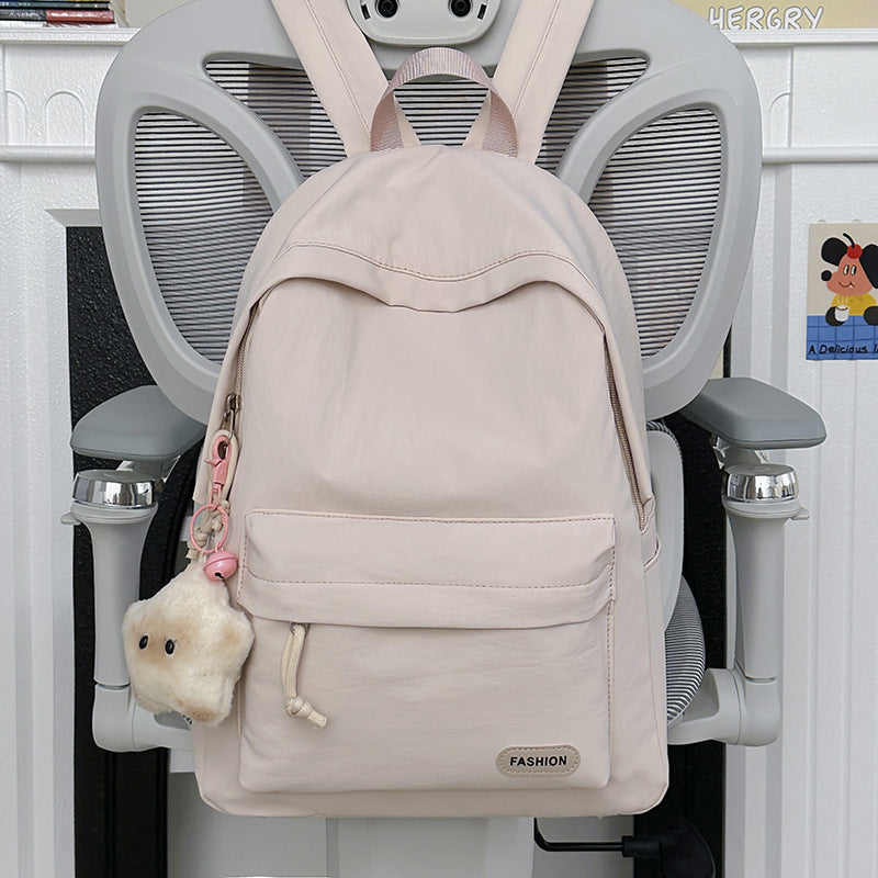 Stylish Casual Backpack with Cute Plush Charm Stornfield