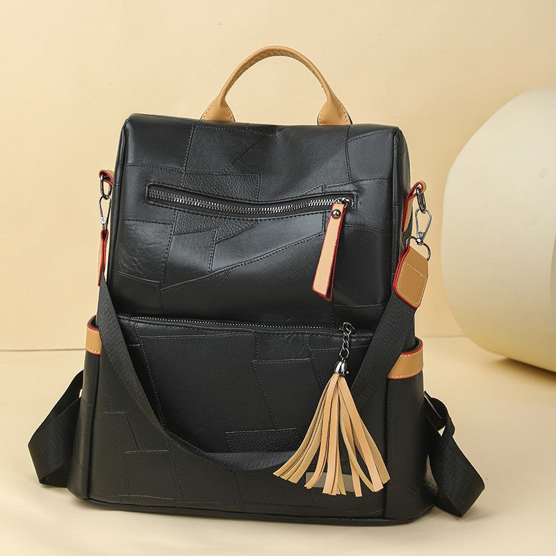 Textured Faux Leather Backpack Stornfield