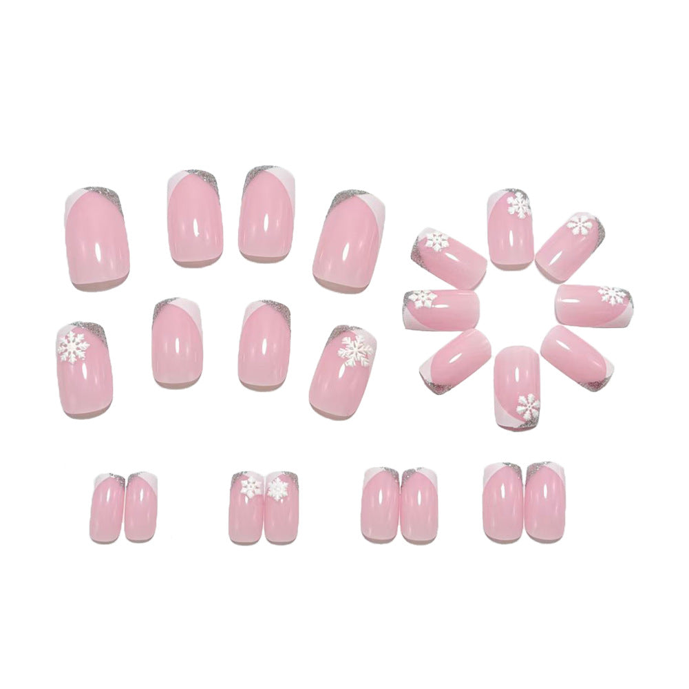 Elegant artificial nails with snowflake design Stornfield