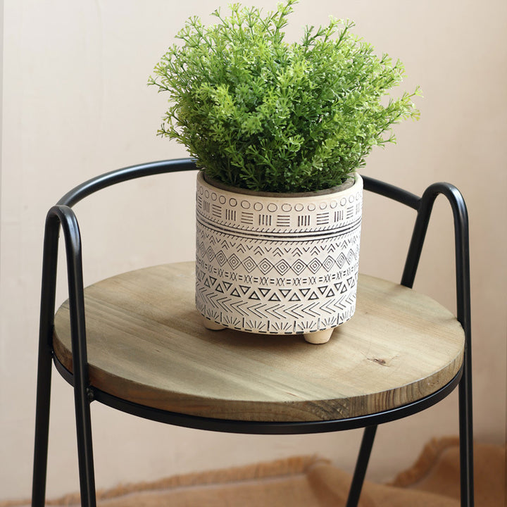 More modern stool with wooden seat Stornfield