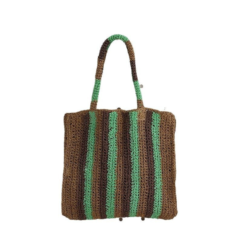Handwoven shopping bag with modern stripes Stornfield