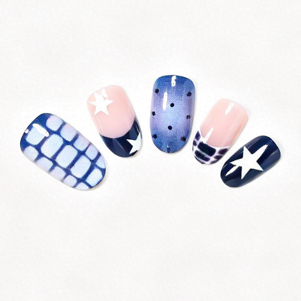 Artistic Ocean-Inspired Press-On Nail Set Stornfield