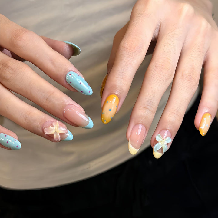 Artificial Hand Nail Art with Floral Accents Stornfield