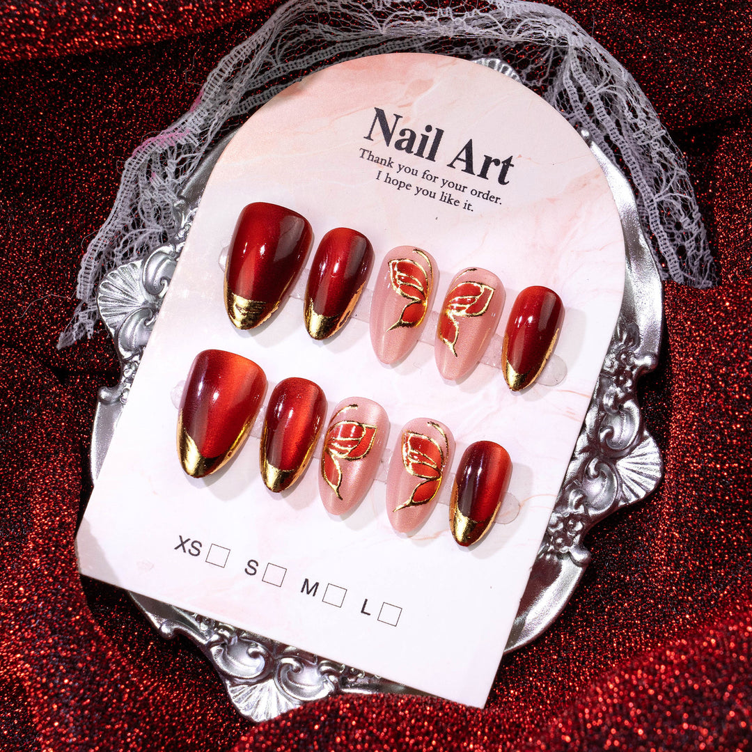 Artistic Press-On Nail Set with Butterfly Design Stornfield
