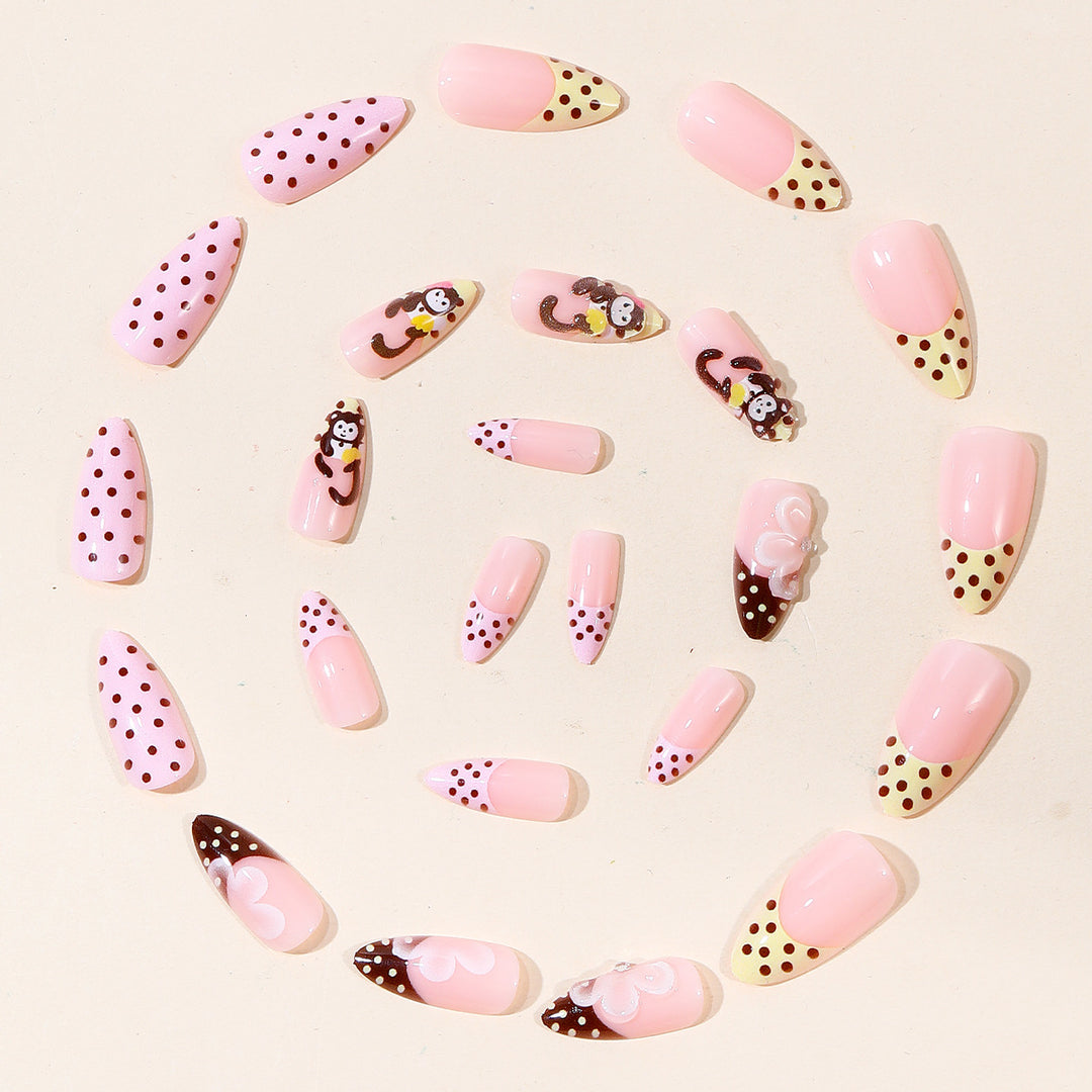 Playful 3D Monkey-Themed Nail Art Extensions Stornfield