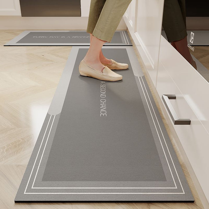 Marble-Printed Kitchen Floor Mat