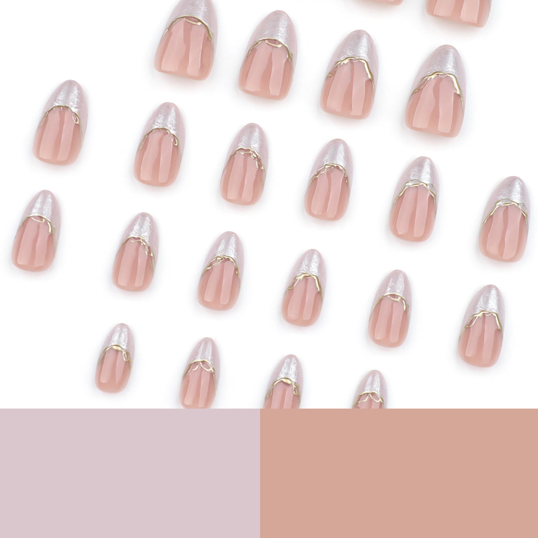Artful Stiletto Nails with Golden Accents Stornfield