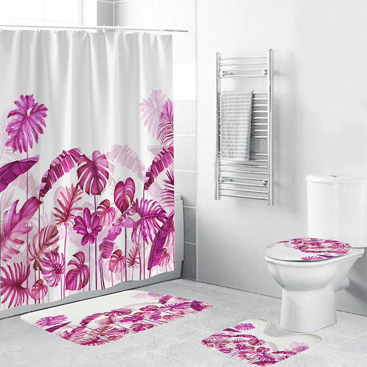 Tropical Leaf Print Bathroom Set Stornfield