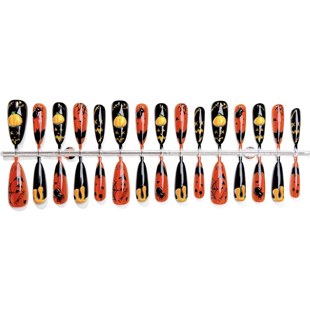 Halloween-Themed Press-On Nail Art Set 1790745709