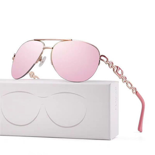 Women Aviator Sunglasses with Fashionable Chain Detail Stornfield