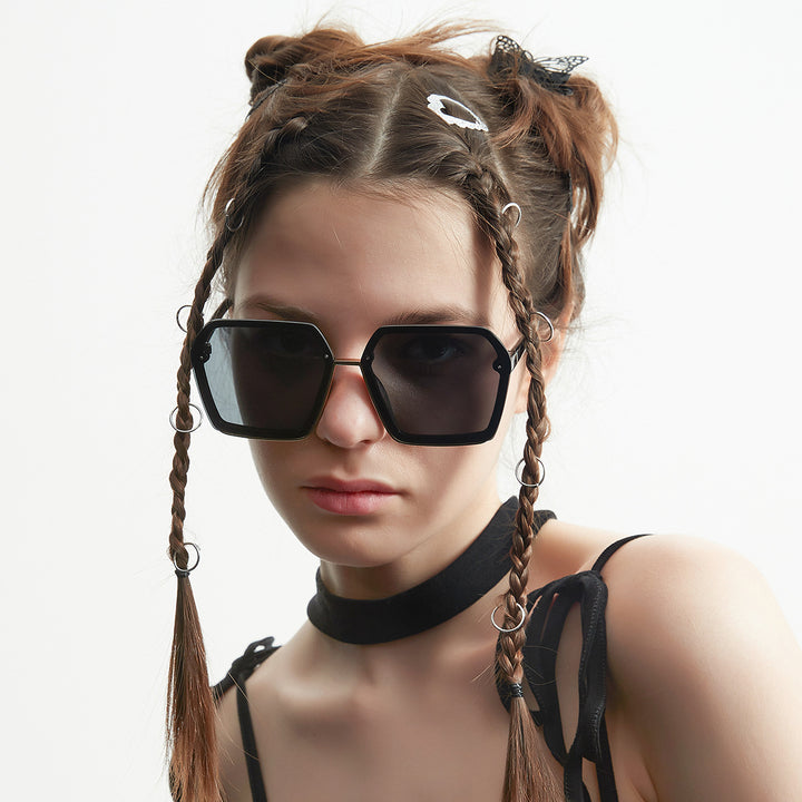 Women's creative oversized sunglasses with unique geometry Stornfield